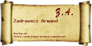 Zadravecz Armand névjegykártya